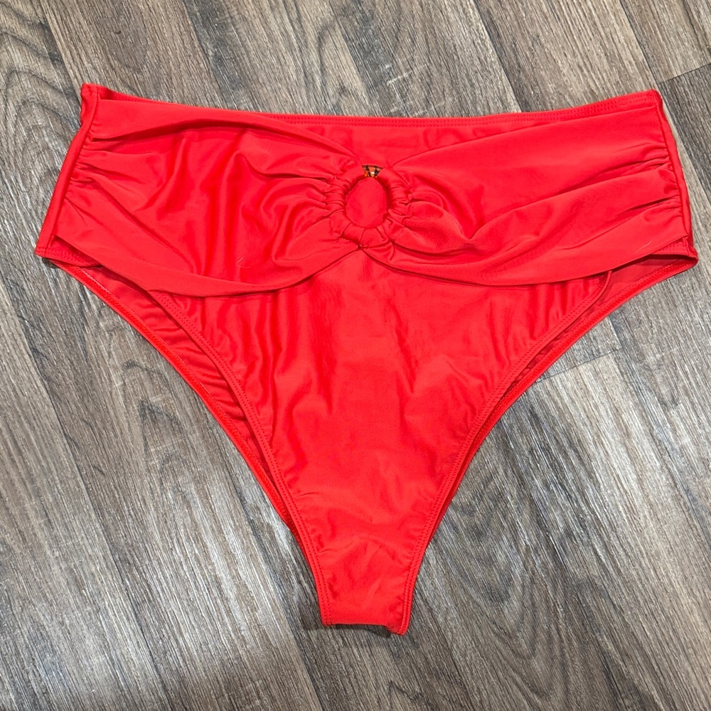 Boohoo Plus Vibrant Red O-ring Bikini Bottom
